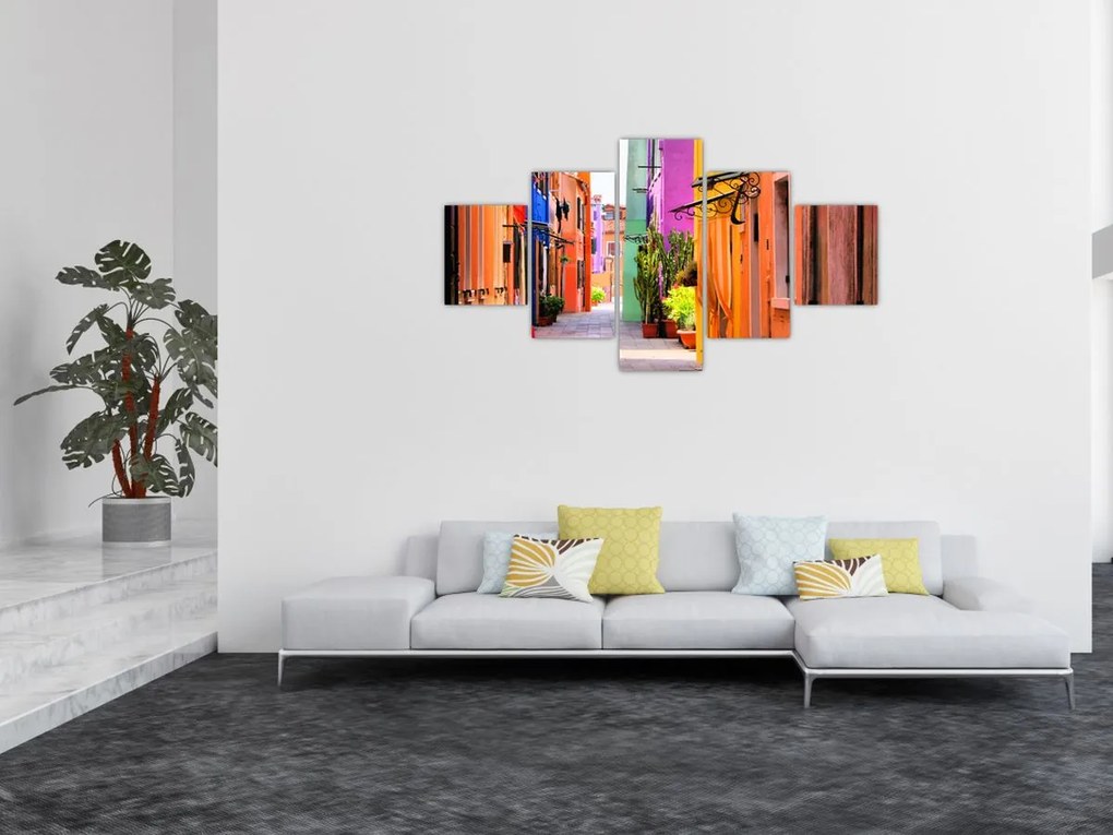 Obraz - Kolorowy dom w Burano, Wenecja (125x70 cm)