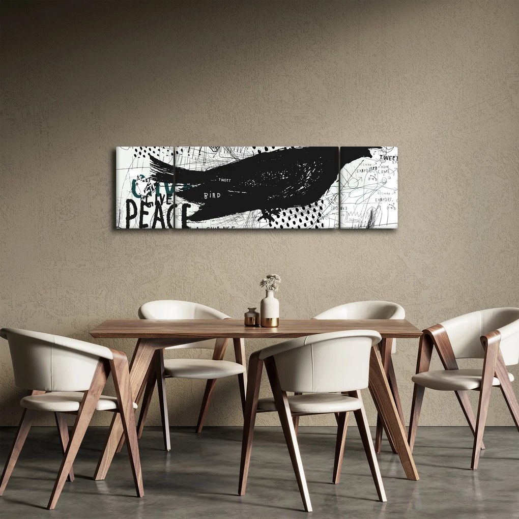 Obraz - Street art - ptak (170x50 cm)