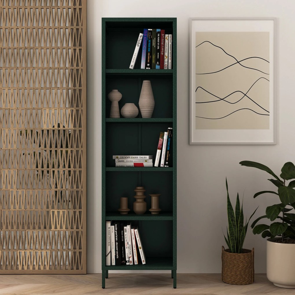 Regał na książki MARIO, 500 x 1800 x 350 mm, Modern: butelkowa zieleń