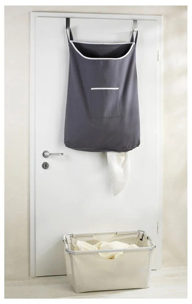 Szary wiszący kosz na pranie Wenko Door Laundry, 65 l