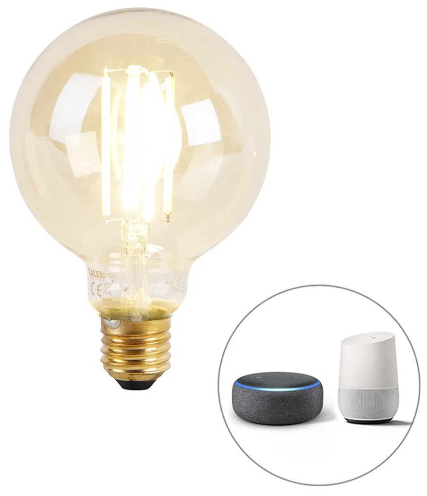 Zewnetrzna Inteligentna lampa wisząca zewnętrzna czarna IP23 z Wi-Fi G95 - Amsterdam Rustykalny / Vintage Oswietlenie zewnetrzne