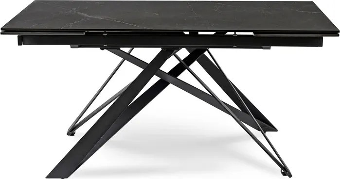 Stół Rozkładany Prostokątny MAXIME 160-240 cm Ceramiczny Czarny Marmur do Jadalni Loft