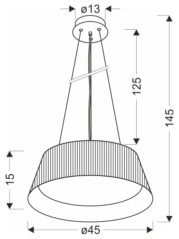 Biało-naturalna lampa wisząca LED z metalowym kloszem ø 45 cm Umbria – Candellux Lighting