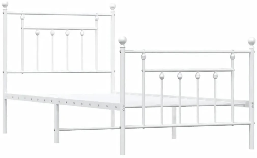 Białe metalowe łóżko pojedyncze 100x200 cm - Ringo