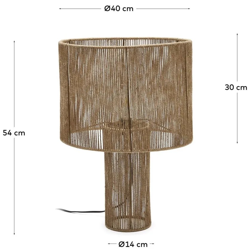 Lampa stołowa w naturalnym kolorze z kloszem z juty (wysokość 54 cm) Pontos – Kave Home