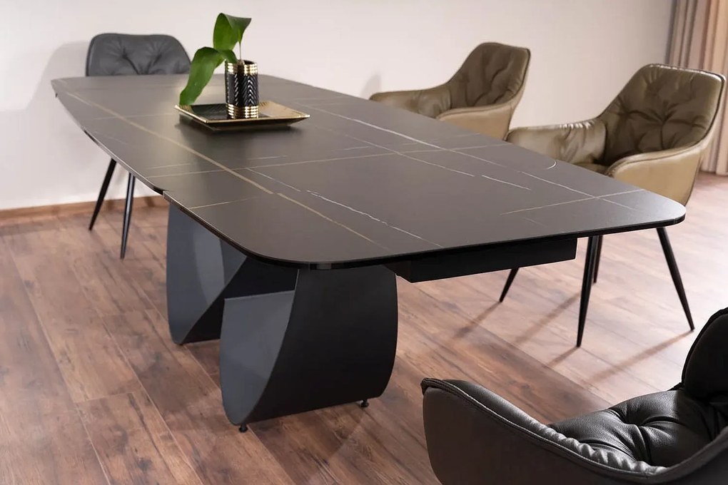 STÓŁ INFINITY CERAMIC CZARNY AZARIO BLACK/CZARNY MAT 160(240)X95 SIGNAL