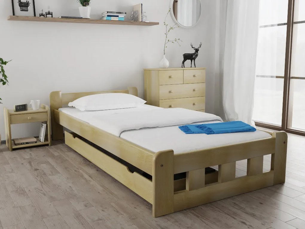 Łóżko Naomi podwyższone 80 x 200 cm, sosna Materac: Materac Deluxe 10 cm