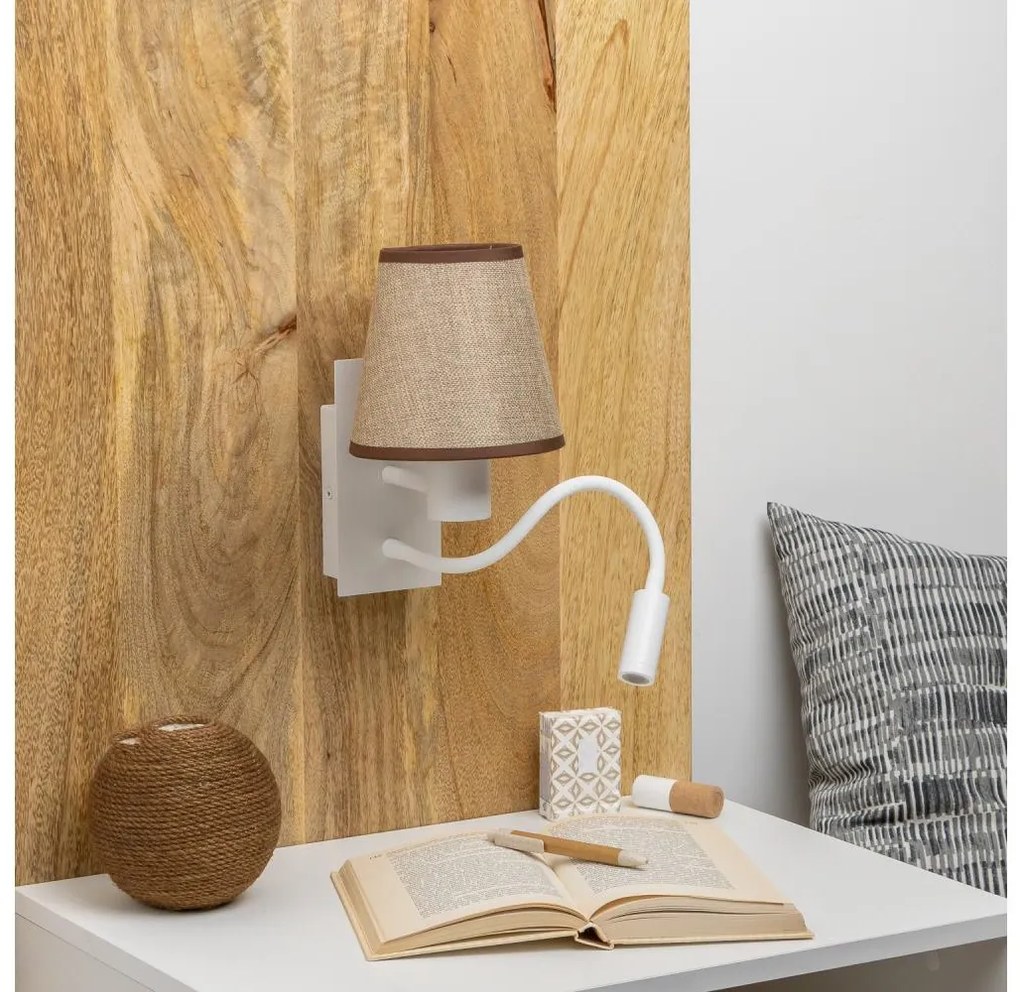 Brilagi - LED Kinkiet NUBILA 1xE27/25W/230V + LED/3W biały/brązowy