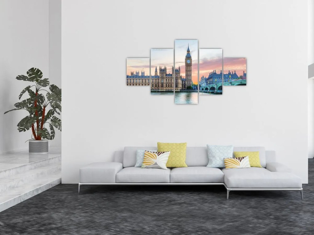 Obraz - Londyn w pastelowych kolorach (125x70 cm)