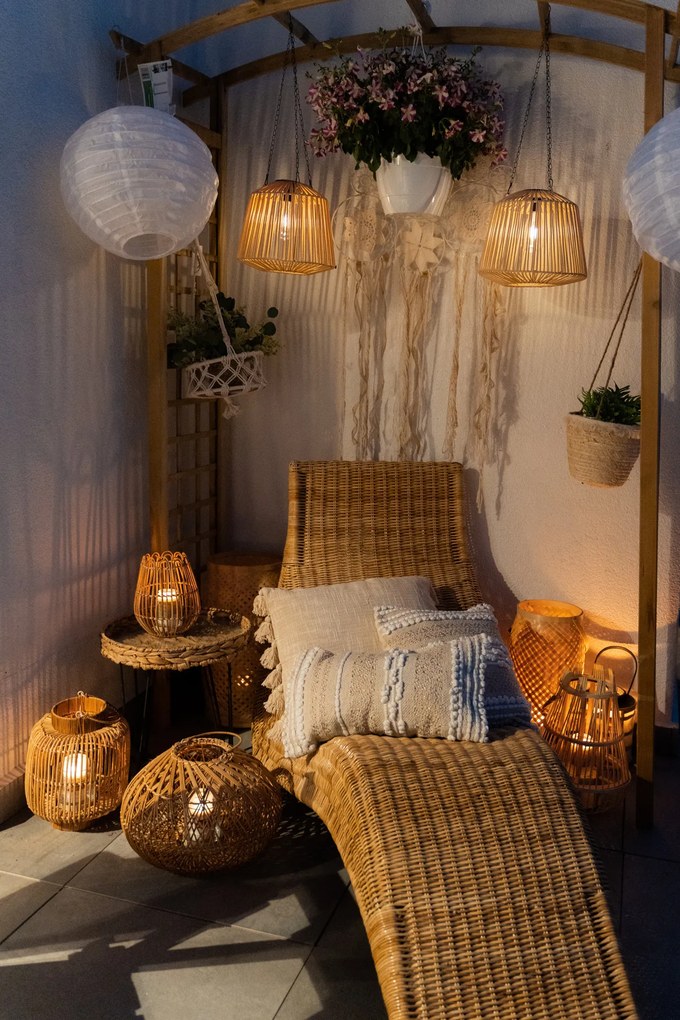 Lampa solarna wisząca Jily, boho, Ø 28 cm