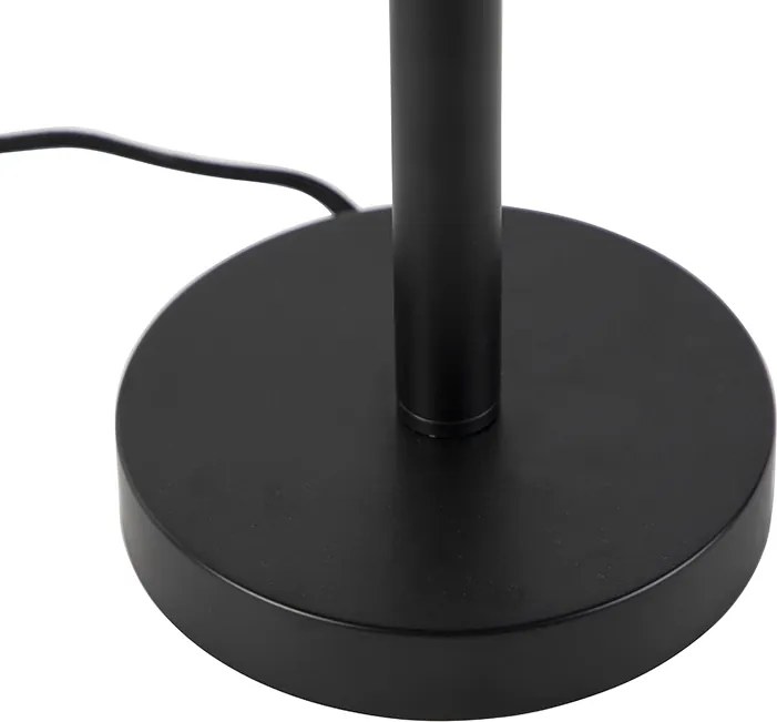 Klasyczna lampa stołowa czarna z czarnym kloszem 32 cm - Simplo