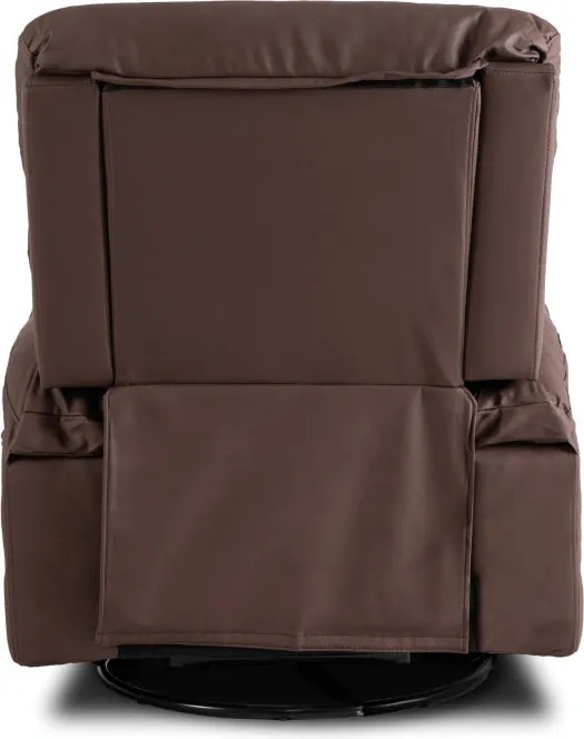 Fotel Masujący BRUCE Rozkładany Brązowy Ekoskóra Nowoczesny