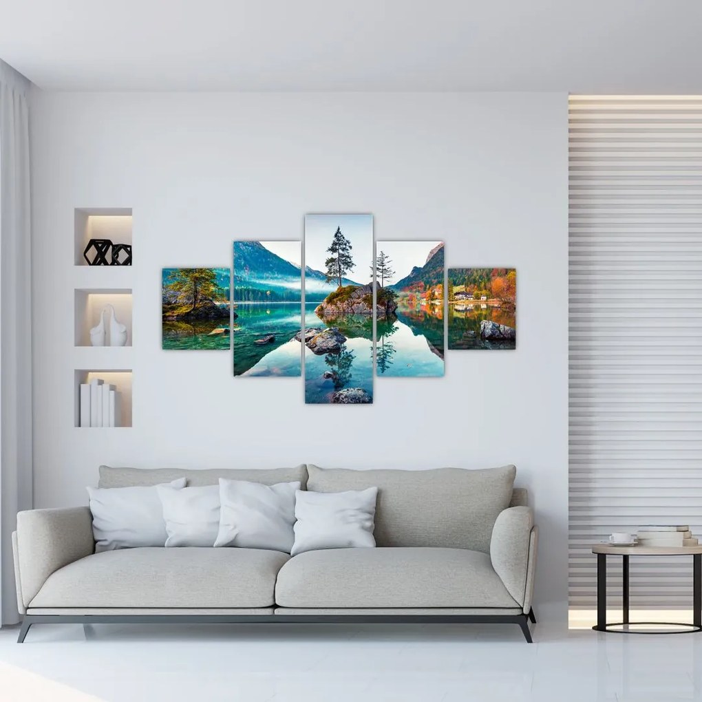 Obraz - Jezioro Hintersee, Alpy Bawarskie, Austria (125x70 cm)