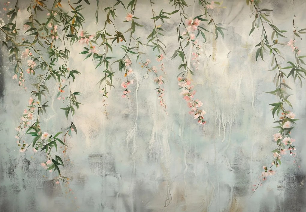Fototapeta - Ściana z kwiatami (196x136 cm)