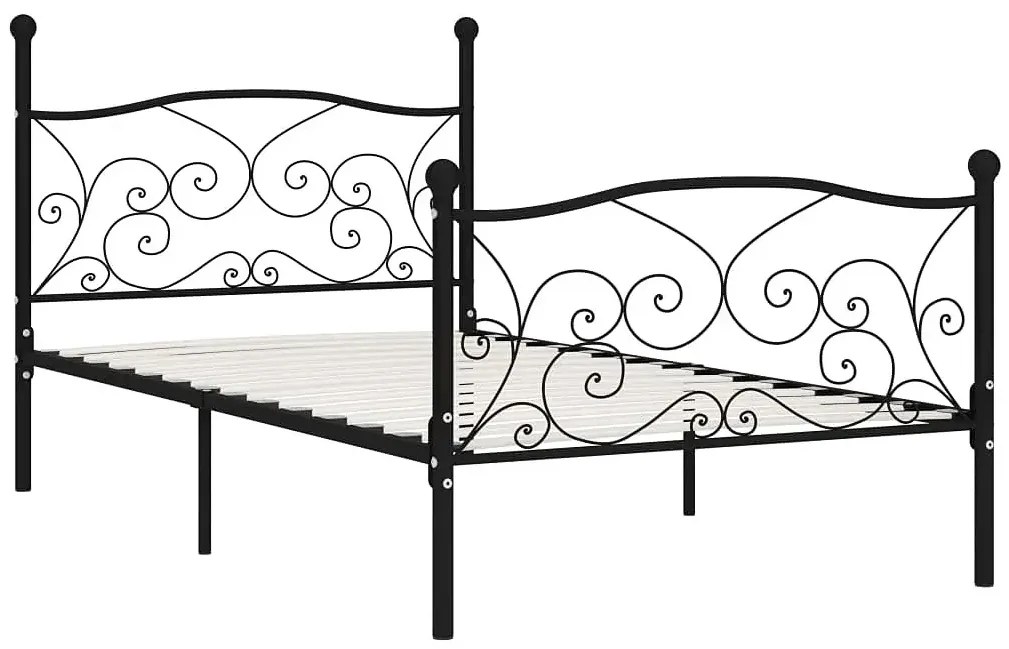 Czarne metalowe łóżko rustykalne 90x200 cm - Donner