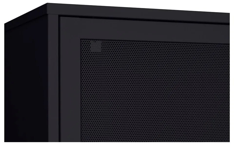 Czarna metalowa szafka z drzwiami przesuwnymi 90x180x40 cm Veep – Unique Furniture