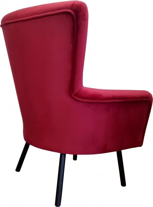 Fotel TULIP tkanina Welur noga metalowa Uszak luksusowy komfort salonu : Kolor nogi - Czarna, Kolor tkaniny - VELVET - MG31
