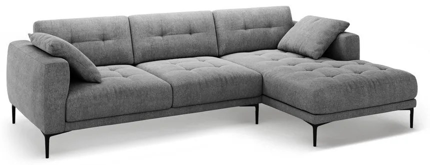 Szary narożnik (prawostronny/z szezlongiem) Bemy – Micadoni