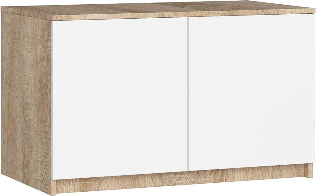 Nadstawka na szafę AKORD S90 Dąb Sonoma 90 cm 2 drzwi kolor Biały mat 2 półki 90x51x55 cm