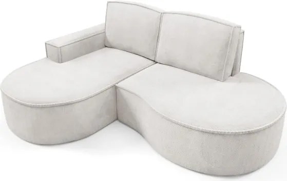 Narożnik MOLLY Lewostronny bez funkcji spania, wolnostojący tkanina CURIO 02 Biały