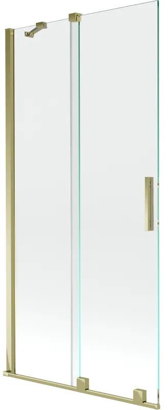 Mexen Velar parawan nawannowy 2-skrzydłowy rozsuwany 90 x 150 cm, transparent, złoty - 896-090-000-01-50