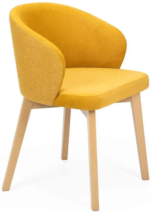 Żółte krzesło drewniane nowoczesne dąb artisan - Faro 6X