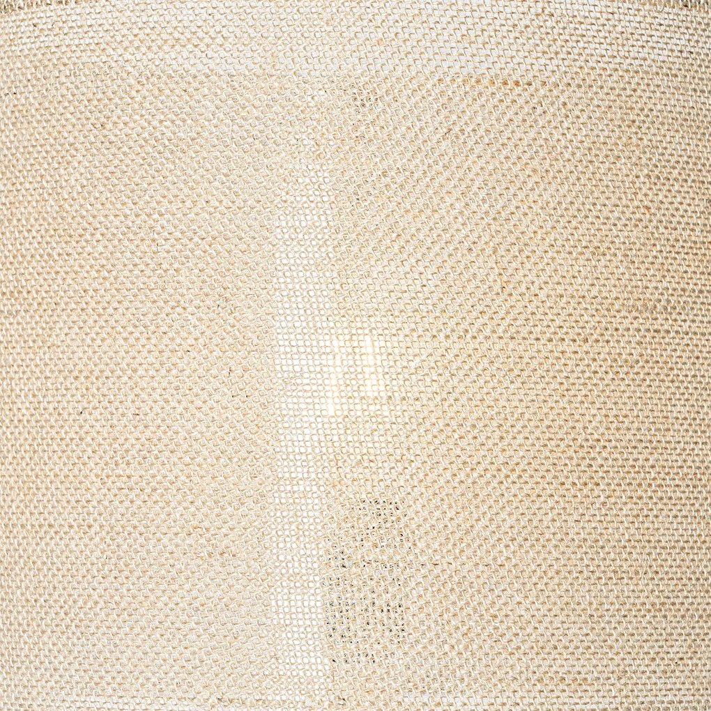 Lampa podłogowa w stylu Rustykalny / Vintagem drewniana z abażurem lnianym naturalnym 32 cm - Mels Rustykalny / Vintage Oswietlenie wewnetrzne