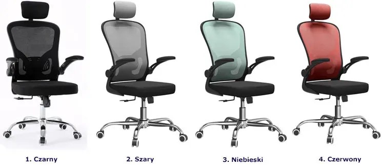 Szary Ergonomiczny Fotel Biurowy Do Komputera Obrotowy E2-N74