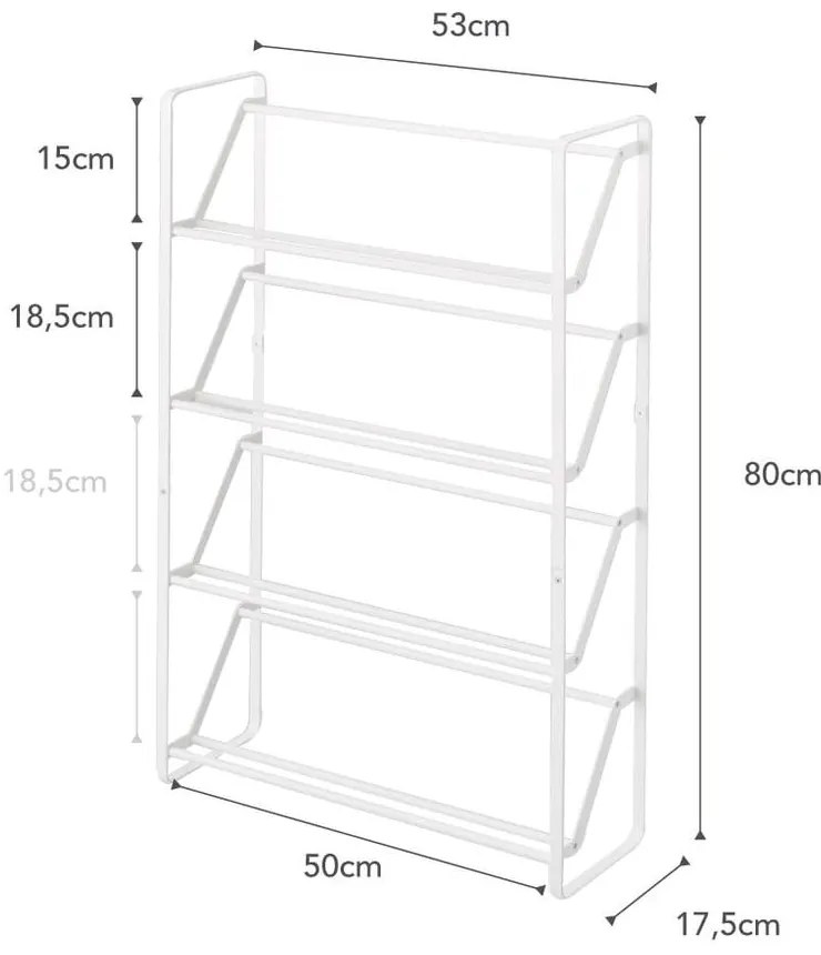 Biały metalowy regał na buty Frame – YAMAZAKI