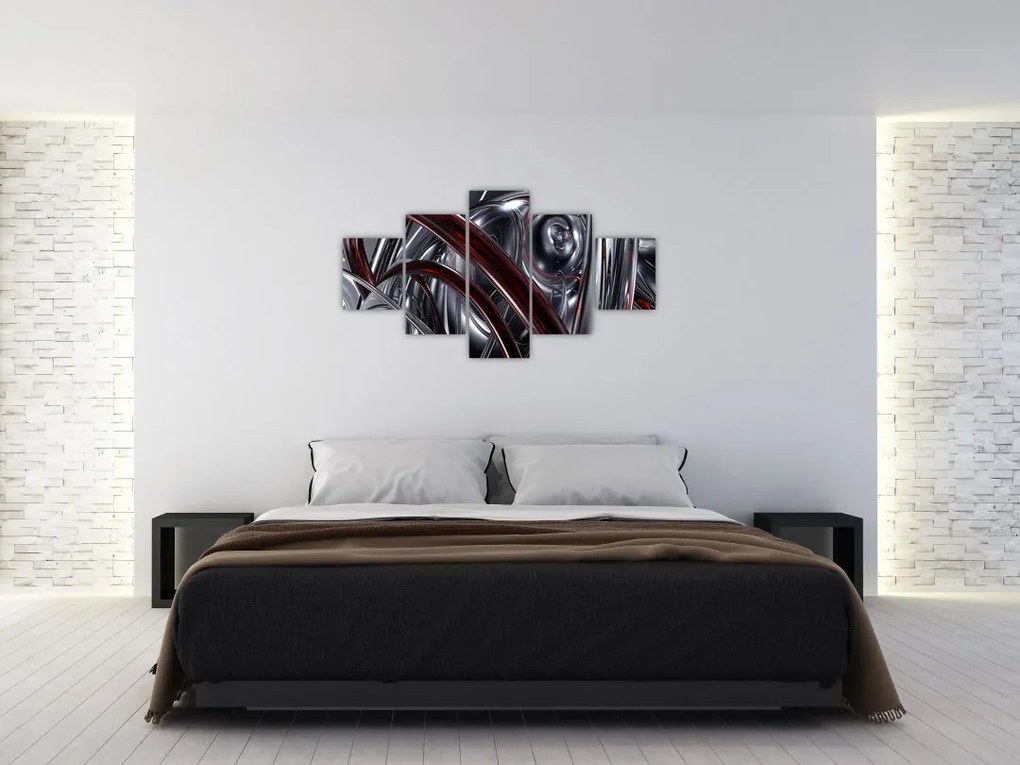 Obraz szarej abstrakcji (125x70 cm)
