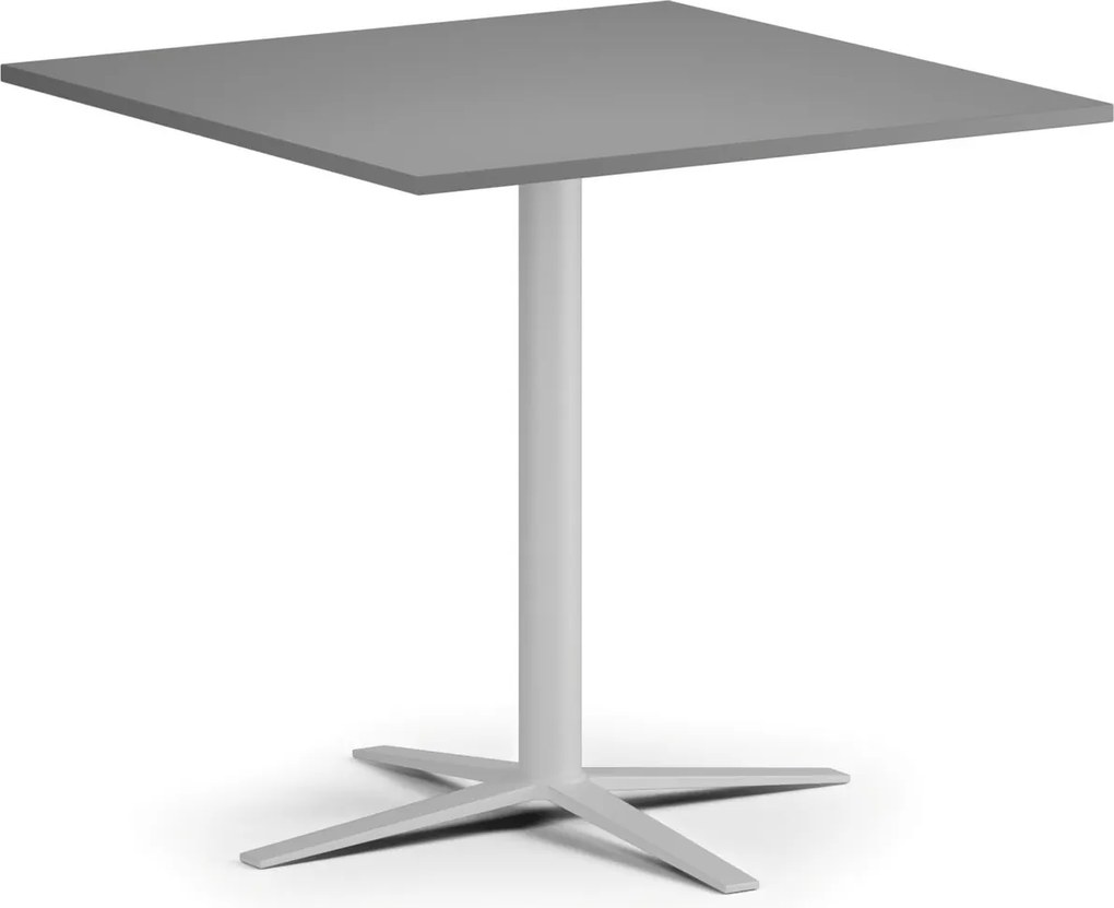 Stolik kawowy AURA, 60x60 cm, biała podstawa, grafit