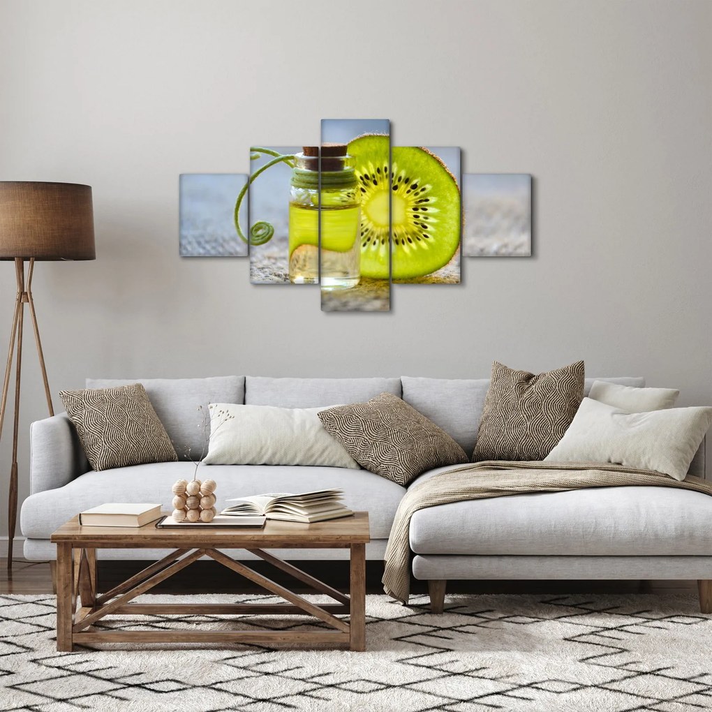 Obraz - szczegół pokrojonego kiwi (125x70 cm)