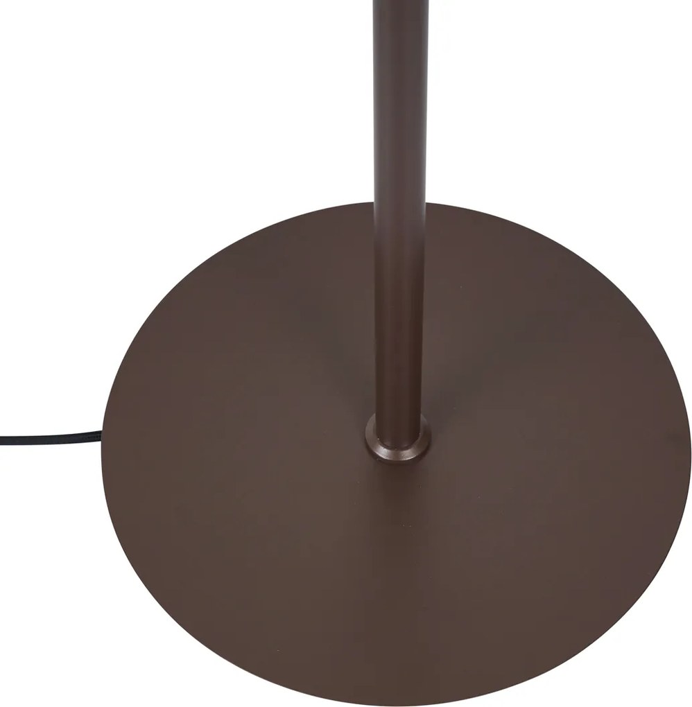 Designerska lampa podłogowa brązowa z brązowym szkłem 5-punktowa - Athens