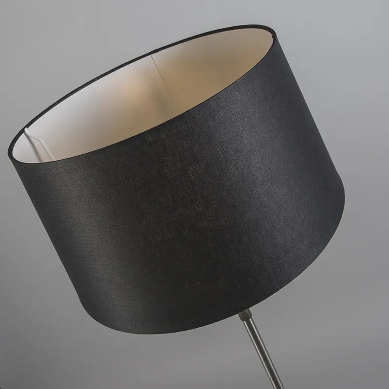 Lampa stojąca stalowa z kloszem czarnym 45 cm regulowana - Parte Nowoczesny Oswietlenie wewnetrzne