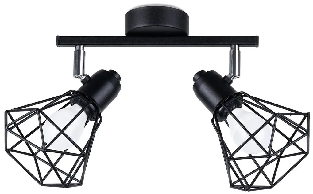 Czarny druciany plafon w stylu loft - A144 A2-W31