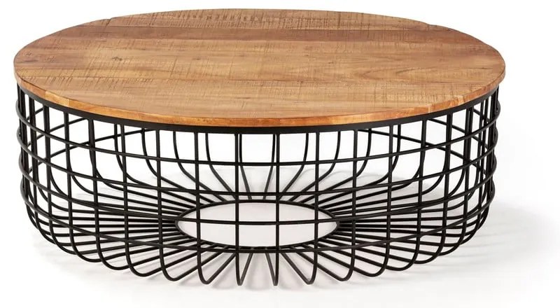 Okrągły stolik z blatem z drewna akacjowego w naturalnym kolorze ø 102 cm Suvan – MOME