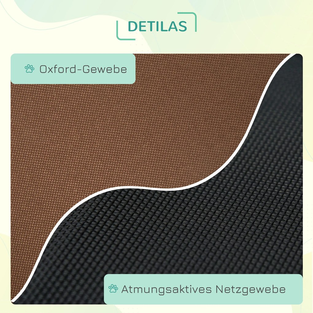 PawHut Łóżko dla zwierząt z baldachimem Podwyższone legowisko dla psa Oddychająca tafta 122x92x108cm | Aosom PL