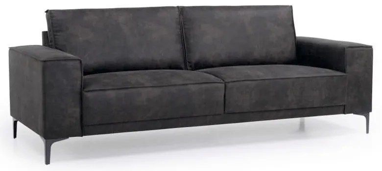Antracytowa sofa z imitacji skóry 224 cm Copenhagen – Scandic