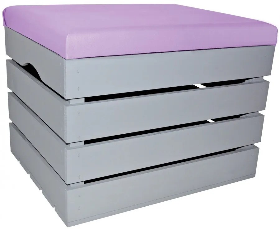 Pufa kufer skrzynia drewniana sosnowa siedzisko 50cm malowana szara