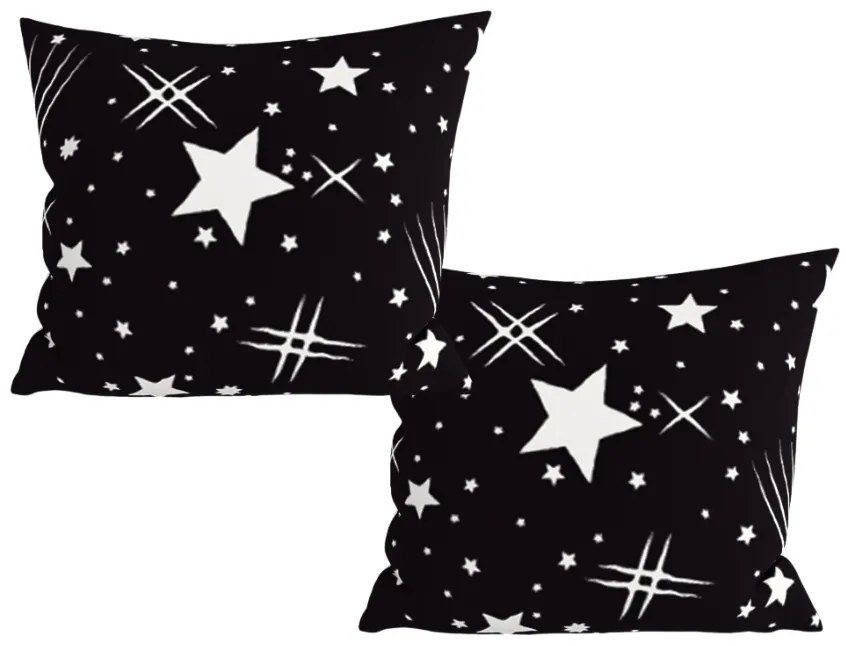 Zestaw 2 szt. dekoracyjnych poszewek na poduszki z mikrofibry NIGHT SKY 45x45 cm, czarny