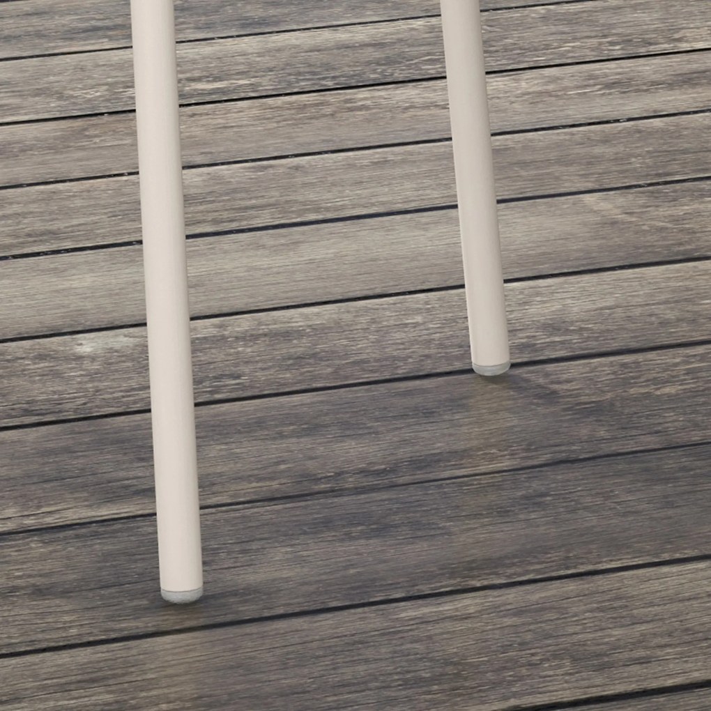 Outsunny Zestaw 4 krzeseł ogrodowych Składane Szare z oparciem Podłokietniki do 120 kg | Aosom PL