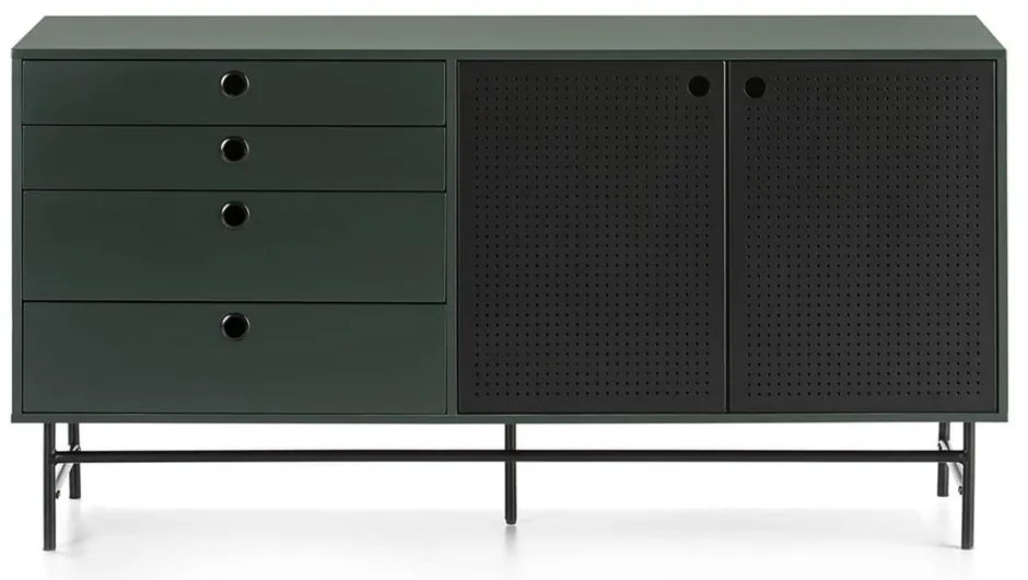 Czarno-zielona komoda Teulat Punto, szer. 150 cm