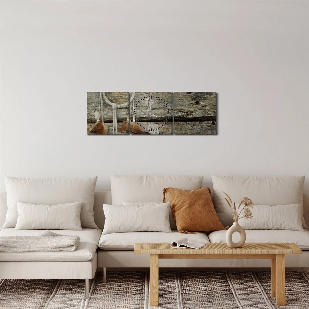 Obraz - Łapacz snów (z zegarem) (90x30 cm)