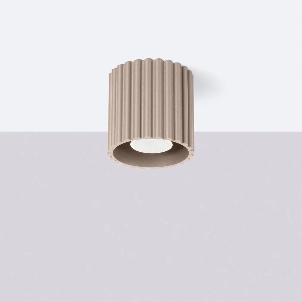 Plafon AURA 1 taupe GU10 ryflowany SOLLUX  LIGHTING