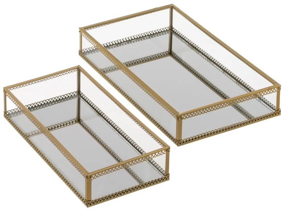 Metalowe tace dekoracyjne zestaw 2 szt. 14x24 cm – Casa Selección