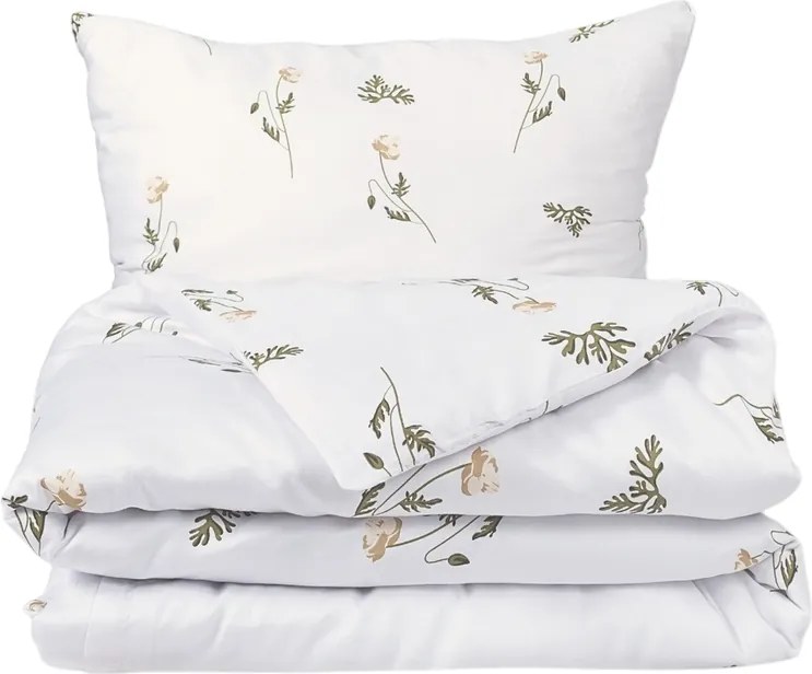 Matex Pościel satynowa Kwiatek łąkowy, 140 x 200 cm, 70 x 90 cm