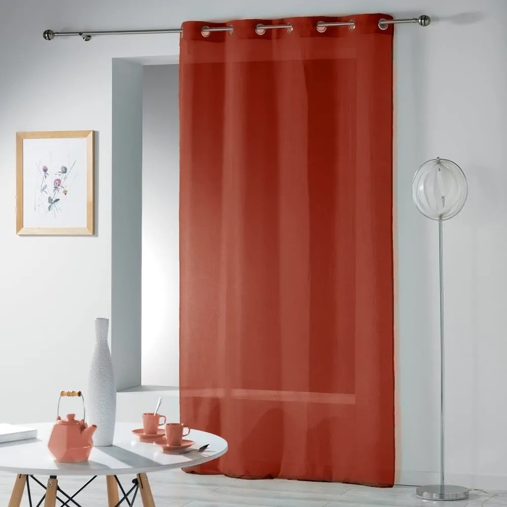Firanka w kolorze terakoty 140x240 cm Telma – douceur d'intérieur