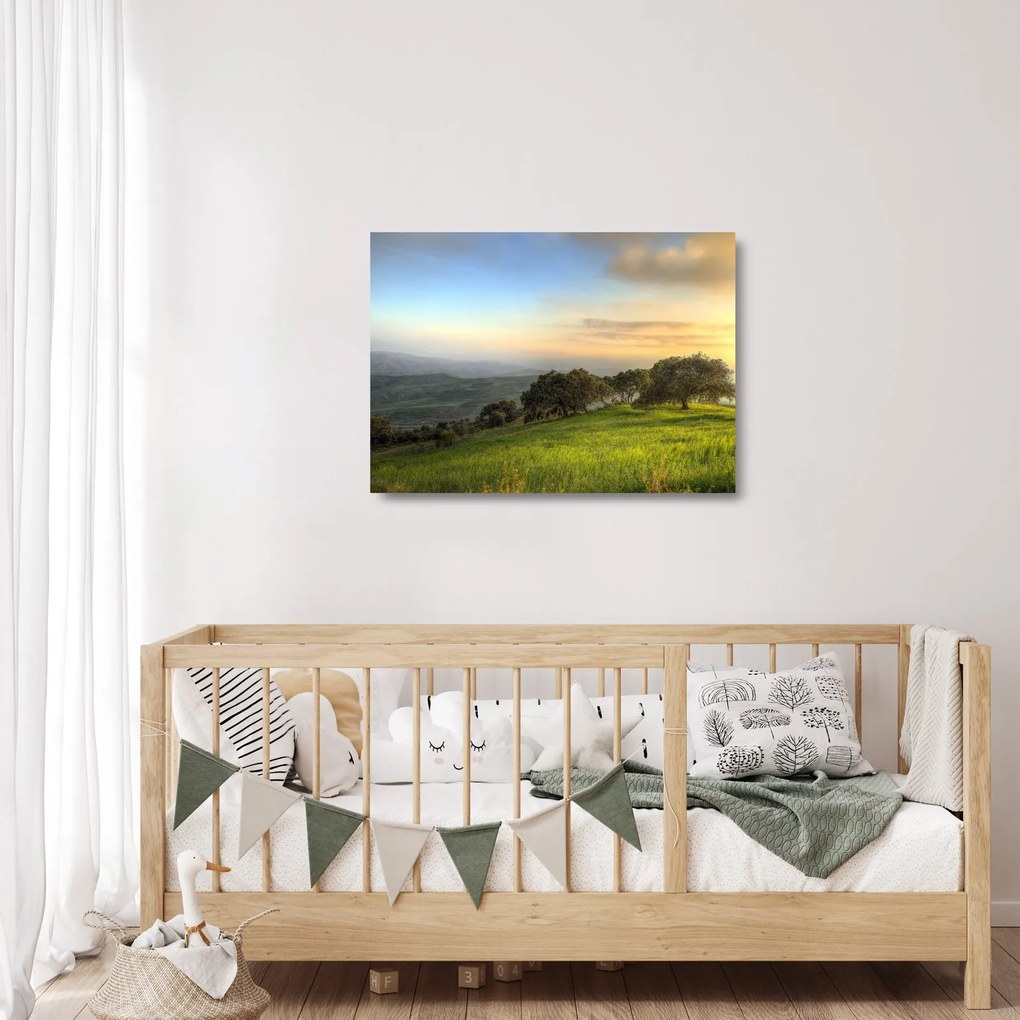 Obraz na szkle - Widok ze wzgórza (70x50 cm)