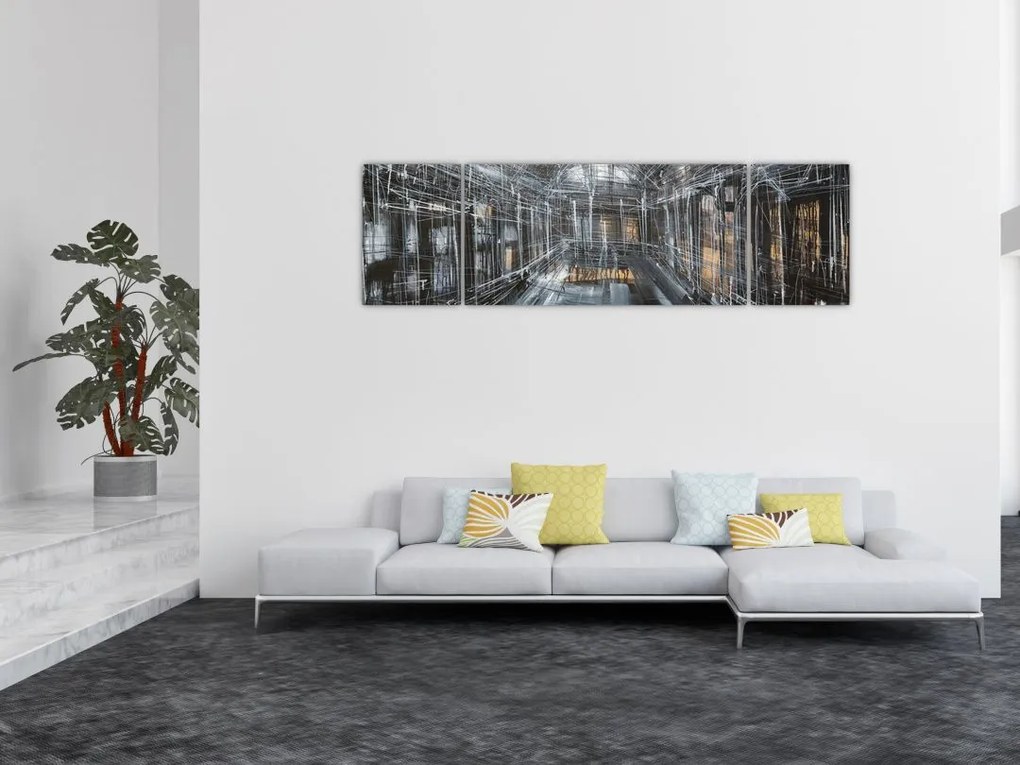 Obraz wnętrza starego budynku (170x50 cm)