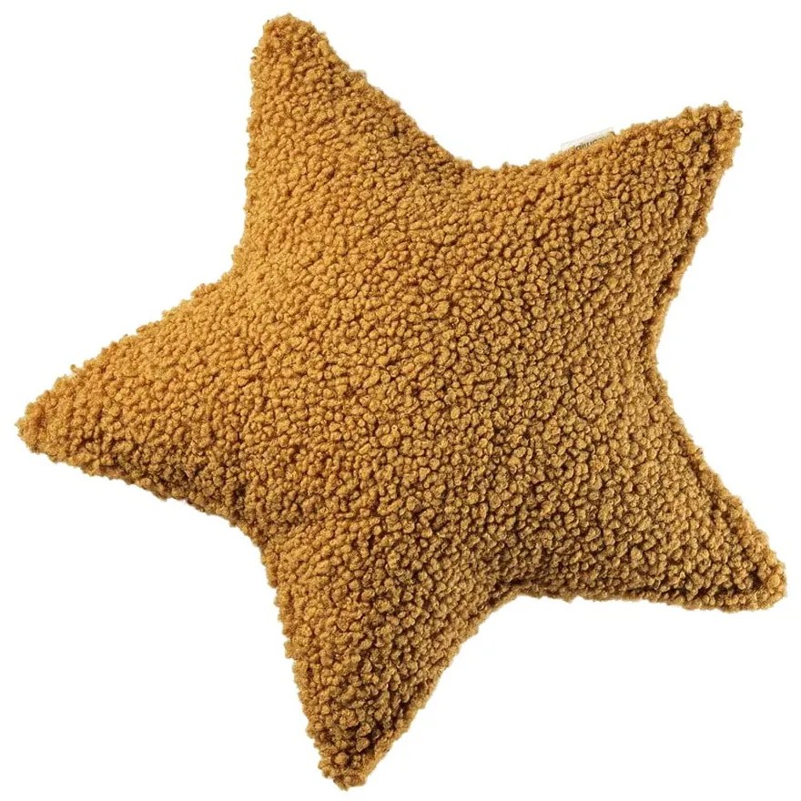 Brązowa poduszka na sofę dziecięcą z materiału bouclé Star – Wigiwama